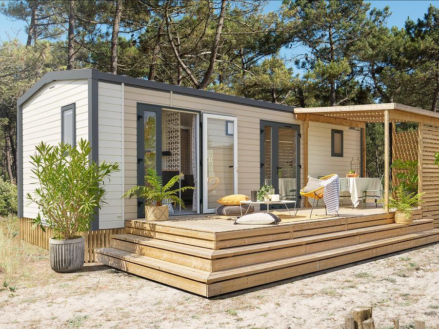 Mobilhome 4 personnes - MH Premium Grand Large Les Cévennes 30m² (2ch-4pers) + terrasse semi-couverte + climatisation 0