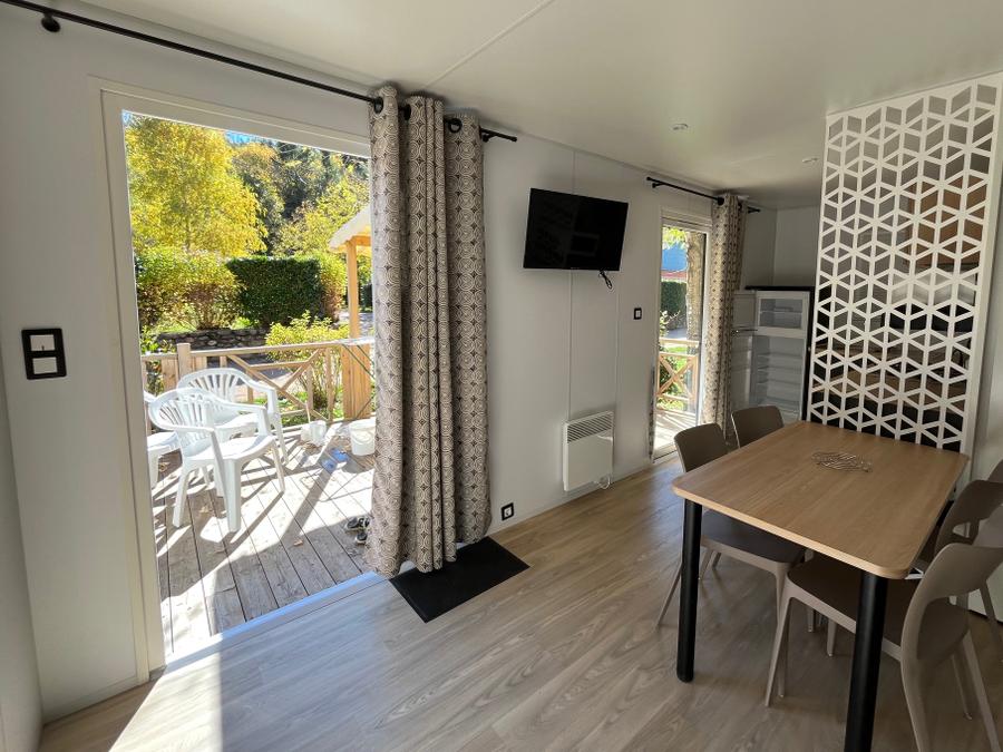 Mobilhome 4 personnes - MH Premium Grand Large Les Cévennes 30m² (2ch-4pers) + terrasse semi-couverte + climatisation 3