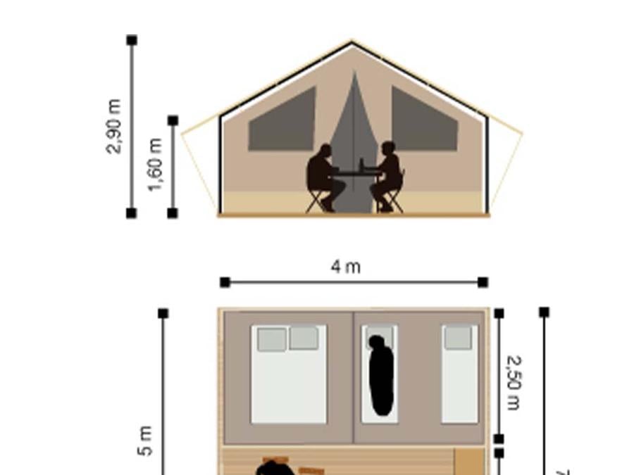 Tente en toile et en bois 5 personnes - tente lodge larzac 1