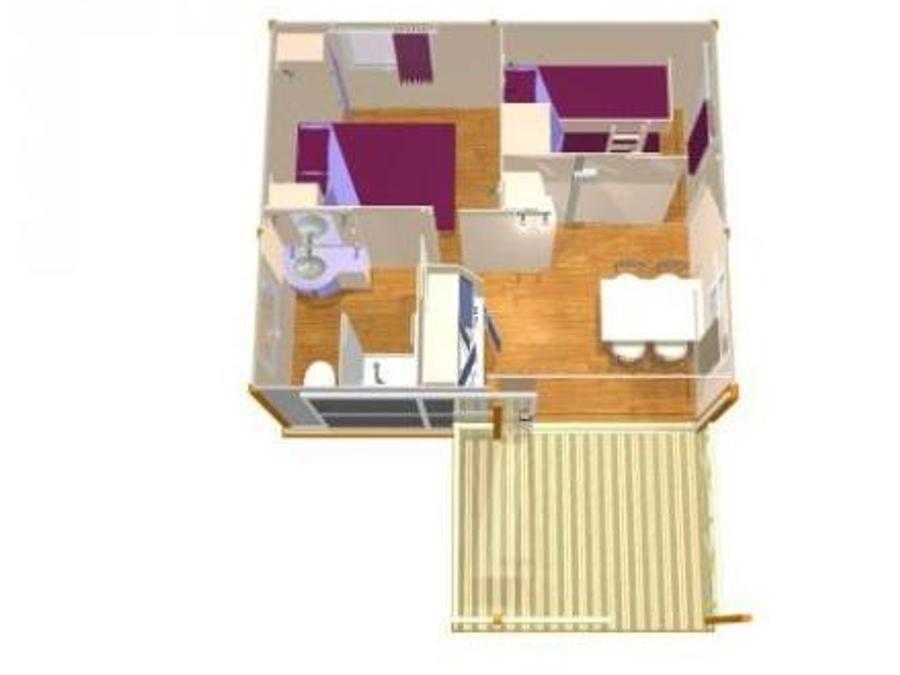 Chalet 4 personnes - Gitotel 2 chambres 3