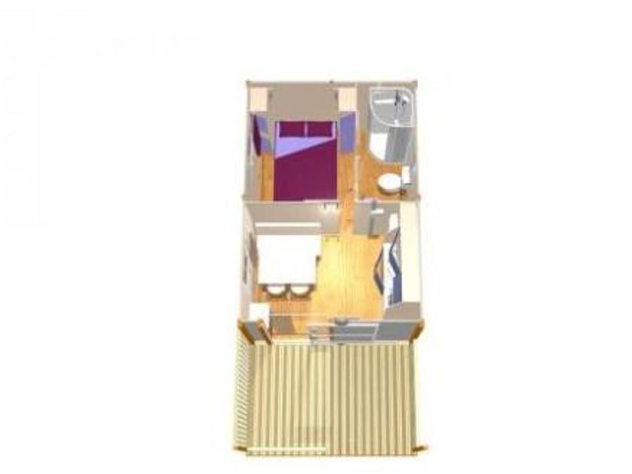 Chalet 2 personnes - Gitotel 1 chambre 3