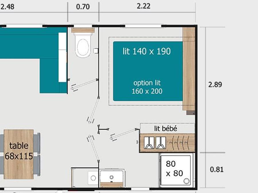 Mobilhome 2 personnes - PROVENCE - 2 chambres 6