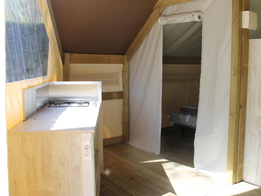 Tente en toile et en bois 4 personnes - Ecolodge confort 21m² (sans sanitaires) 1