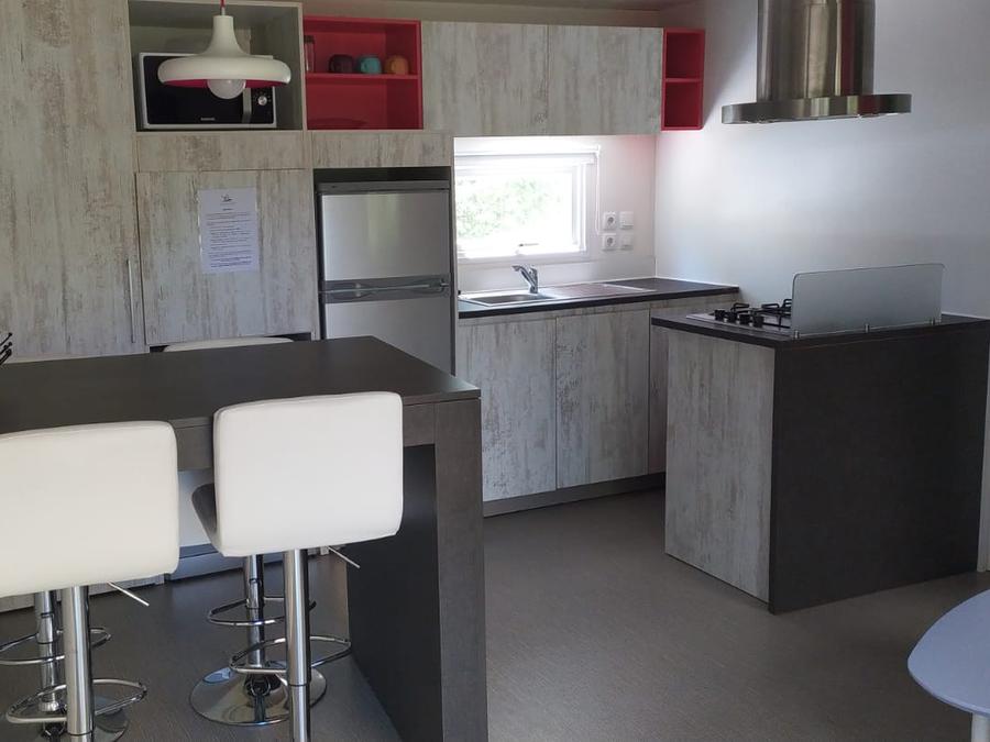 Mobilhome 5 personnes - Mobil-home Premium + 40m² (2ch - 5pers) + TV + LV + BBQ + Clim + 2 SDB 4