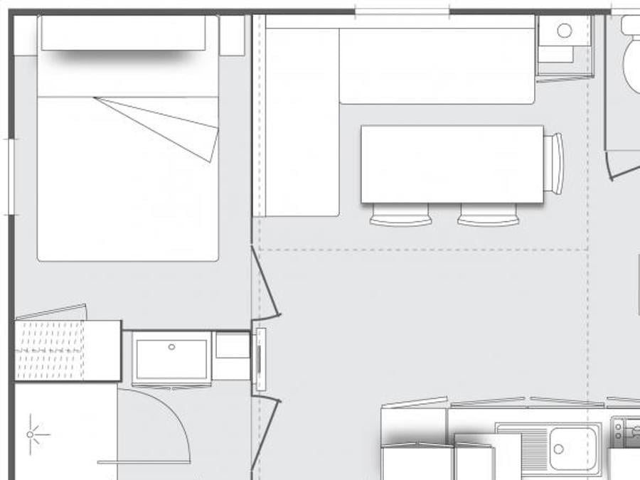 Mobilhome 6 personnes - 3 chambres (dimanche) - CLIM 7