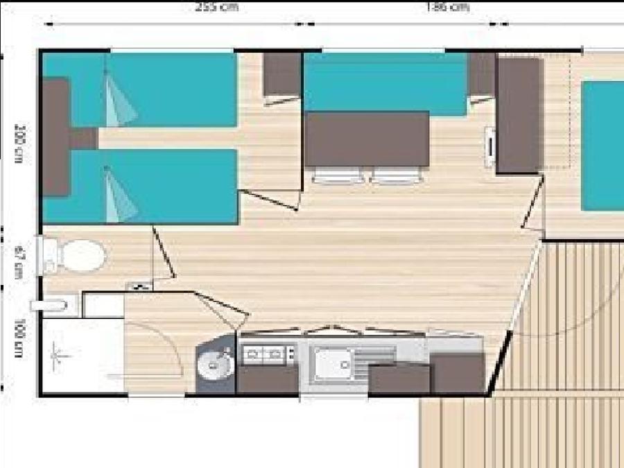 Mobilhome 4 personnes - 2 chambres (dimanche) - CLIM 7