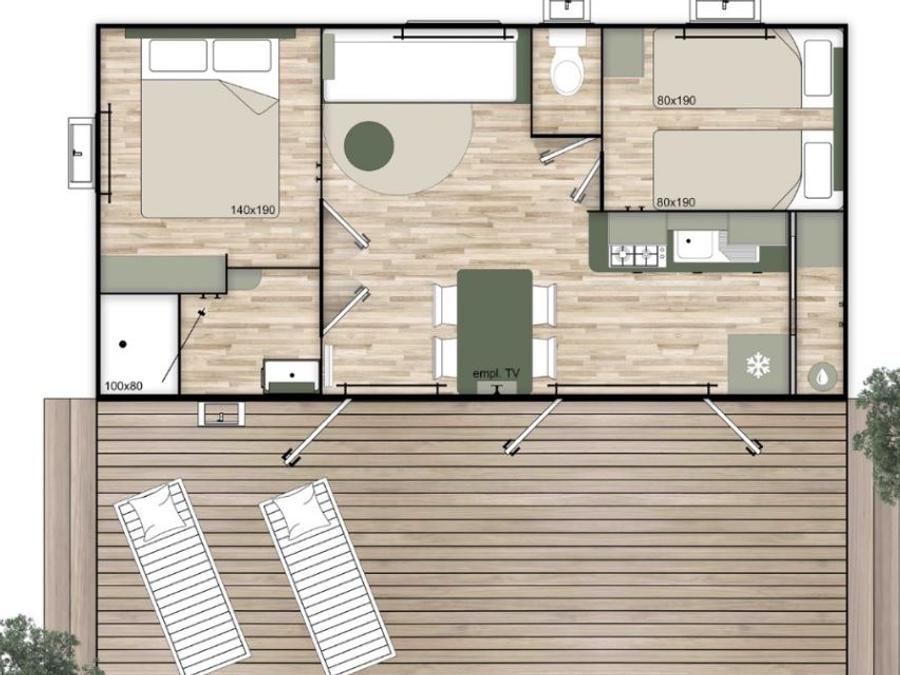 Mobilhome 4 personnes - Premium 2 Chambres 6