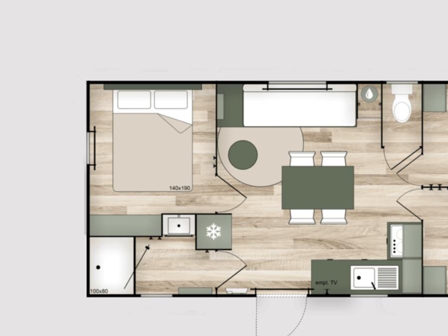 Mobilhome 6 personnes - Mobil-home Trigano climatisé 3 chambres 2