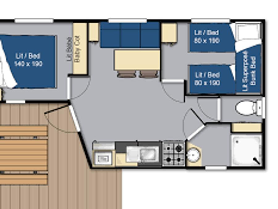 Mobilhome 4 personnes - MH Eden Loire 2ch 4 pers 1