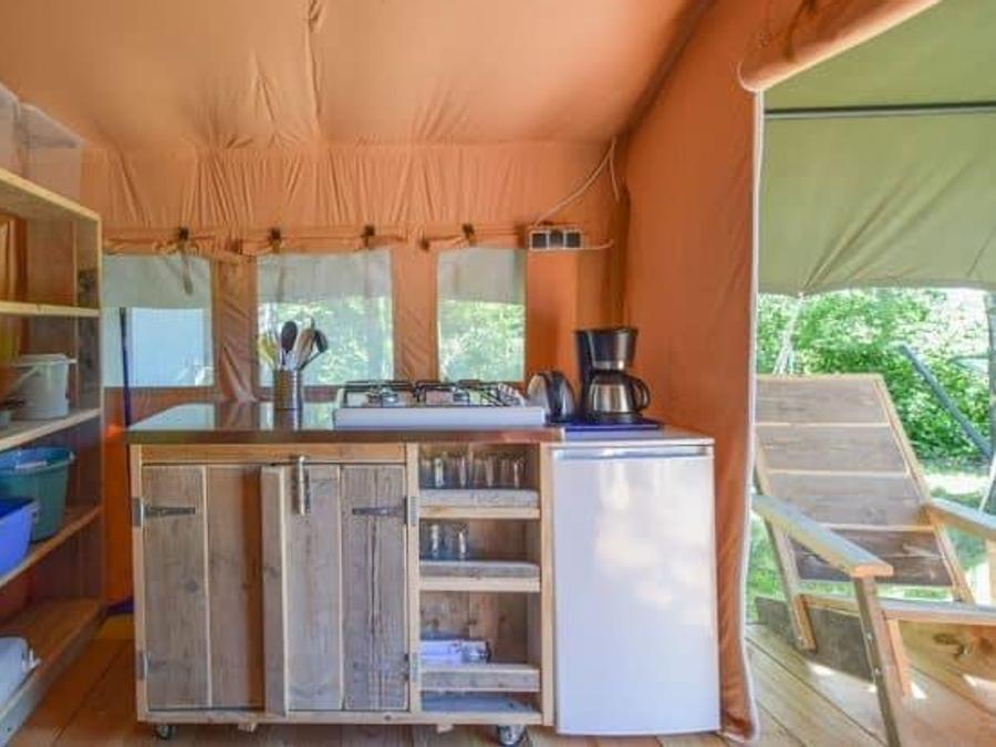 Tente en toile et en bois 5 personnes - LODGE NATURE 35 m² 2