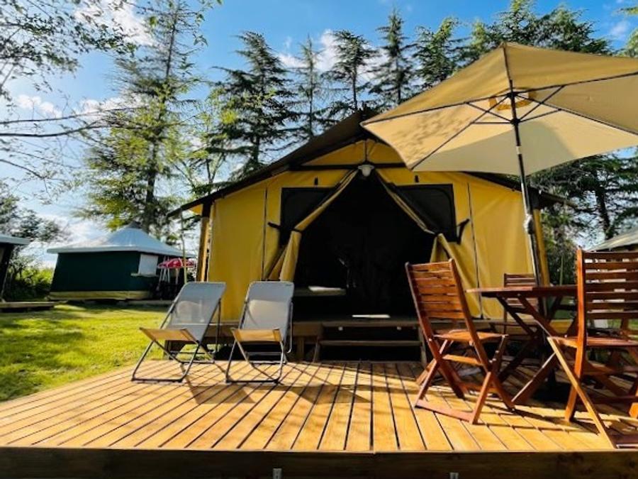 Tente en toile et en bois 5 personnes - Tente safari (sans sanitaires) 2