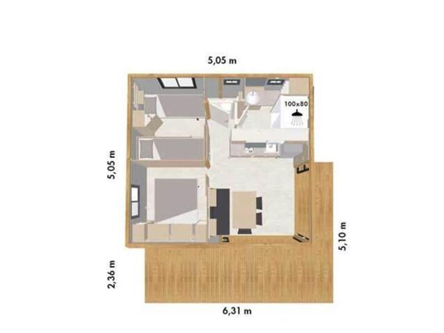 Chalet 4 personnes - Cottage Premium 2 Chambres 4 Personnes 1