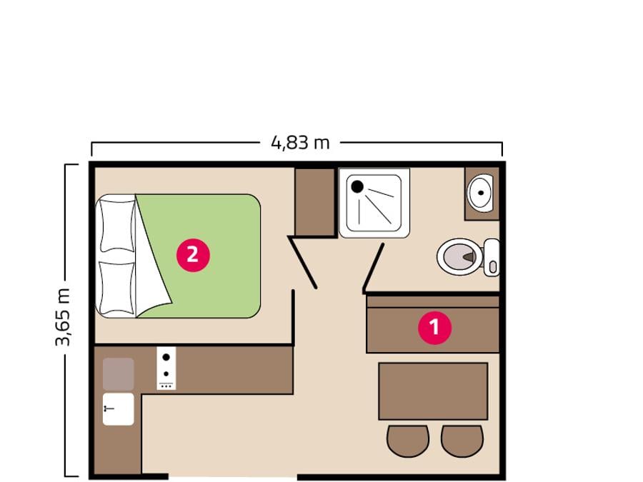 Mobilhome 3 personnes - Vénus 2/3 personnes 4
