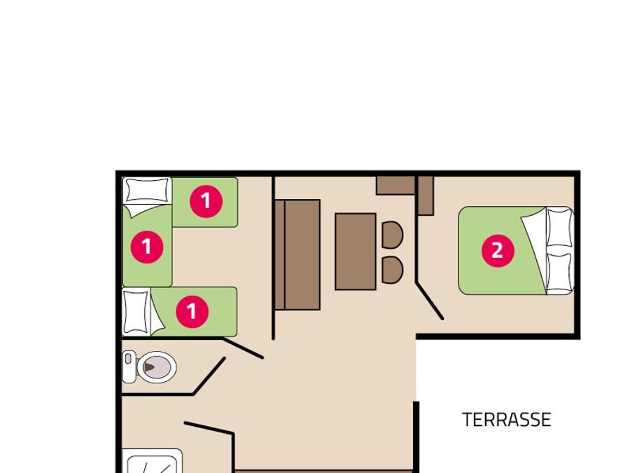 Mobilhome 5 personnes - Loggia 5 personnes (4 adultes + 1 enfant) 3
