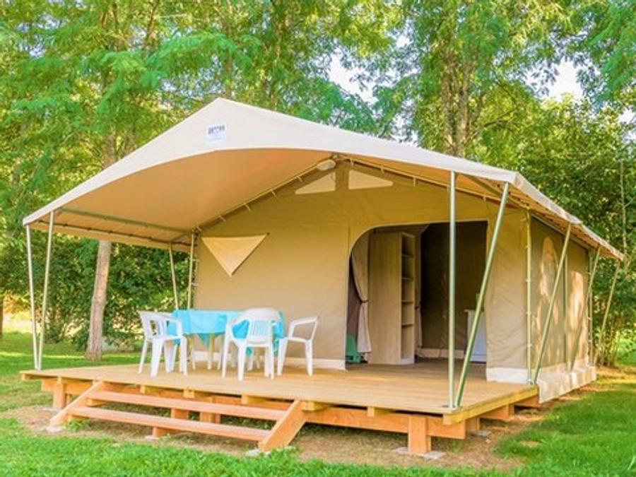 Tente en toile et en bois 5 personnes - Tente Lodge Canada 2 chambres 0