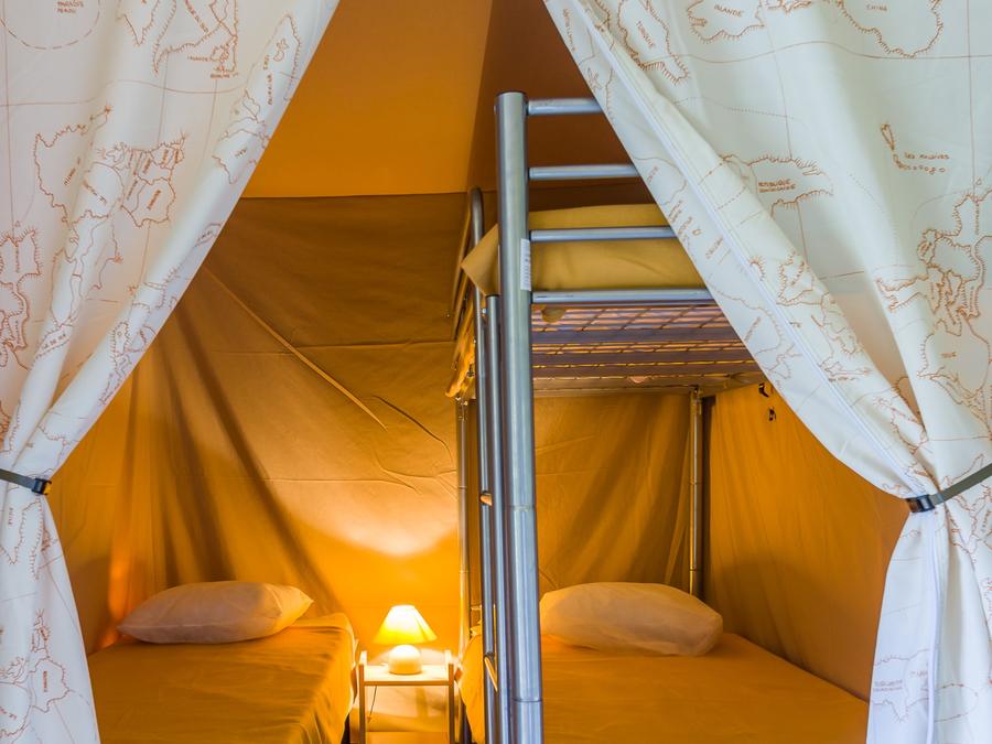 Tente en toile et en bois 4 personnes - Tente Lodge Canada 2 chambres 5