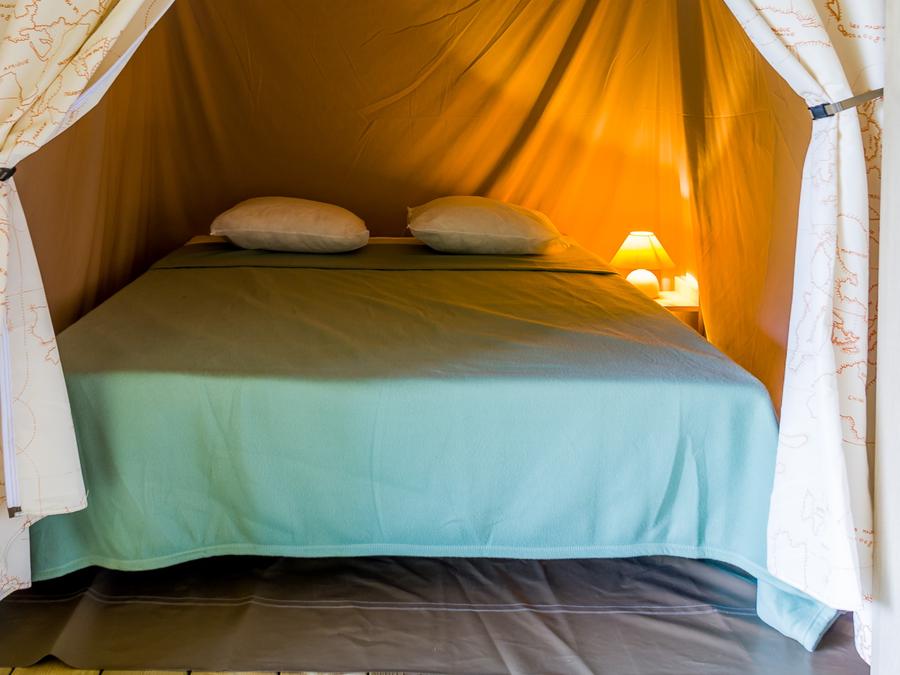 Tente en toile et en bois 4 personnes - Tente Lodge Canada 2 chambres 4