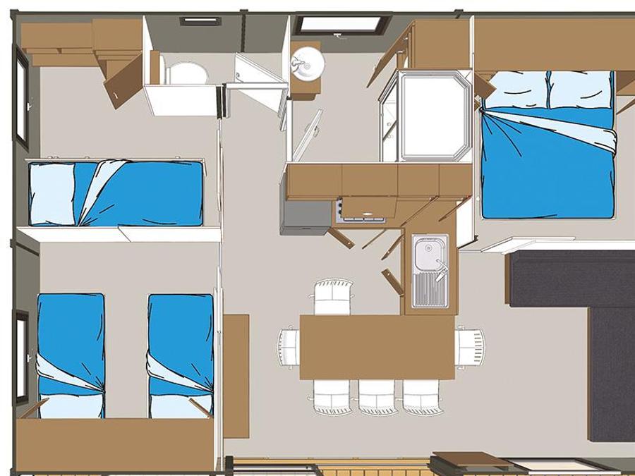 Chalet 6 personnes - CONFORT EDEN 35m² - 3 chambres - terrasse 4