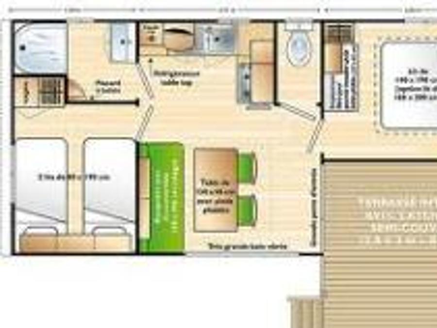 Mobilhome 4 personnes - Mobilhome LOGGIA 25m² CLIMATISÉ + terrasse semi-couverte 8m² 5