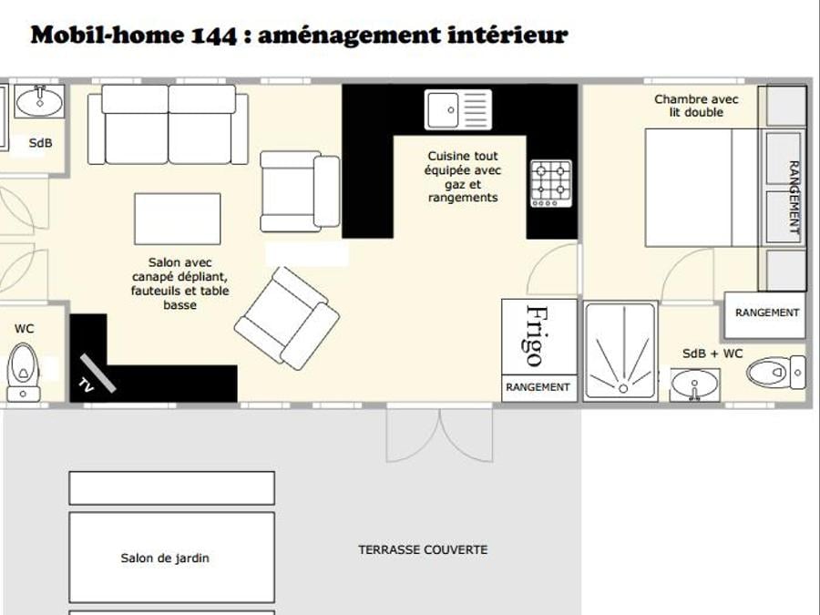 Mobilhome 8 personnes - 144 Premium 40 m² - 3 chambres - climatisation 2