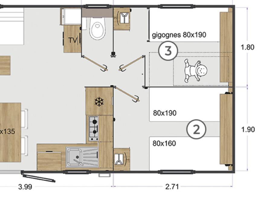Mobilhome 6 personnes - 2023 Familial 6 personnes Premium 0