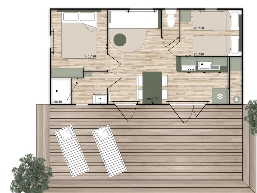 Mobilhome 4 personnes - Arinella 29m² 9