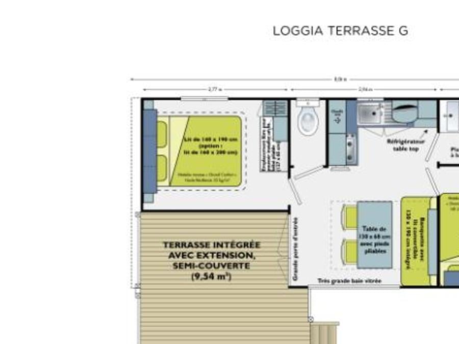 Mobilhome 4 personnes - Mobile-home LOGGIA CLIM 6