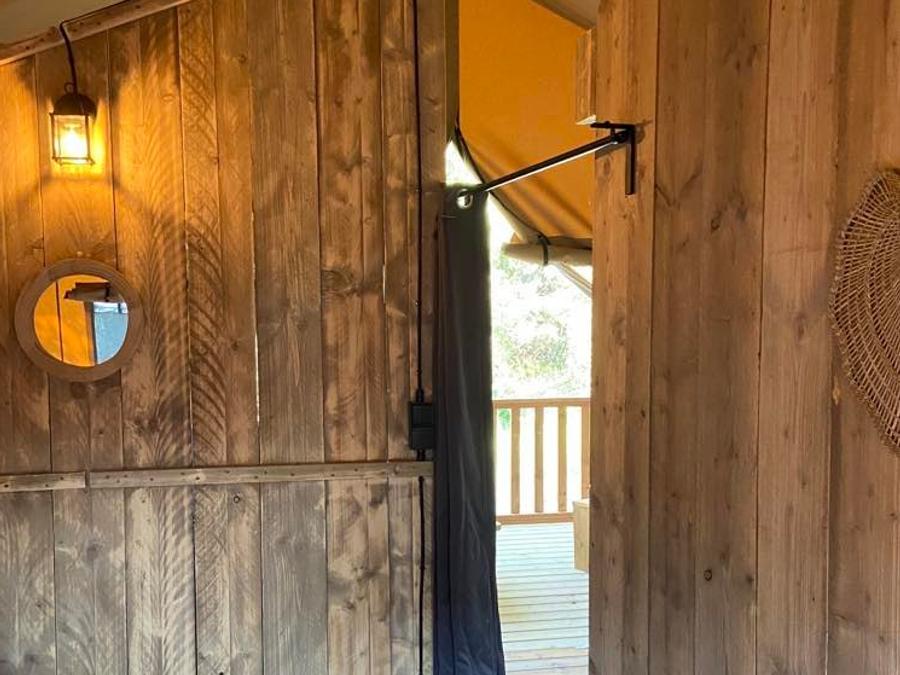 Tente en toile et en bois 4 personnes - Tente Lodge 2 chambres 4