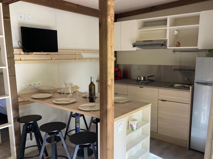 Chalet 6 personnes - Portland Premium 35m² - 3 chambres + TV + LV + Terrasse semi couverte 2