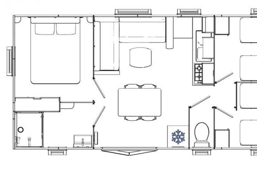 Mobilhome 6 personnes - Home Flower Premium 33m² - 3 chambres + TV + LV + Terrasse + Clim 5