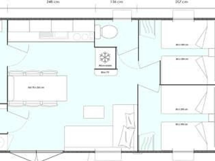 Mobilhome 6 personnes - 3 chambres MARMOTTE TV LV Terrasse semi-couverte 5