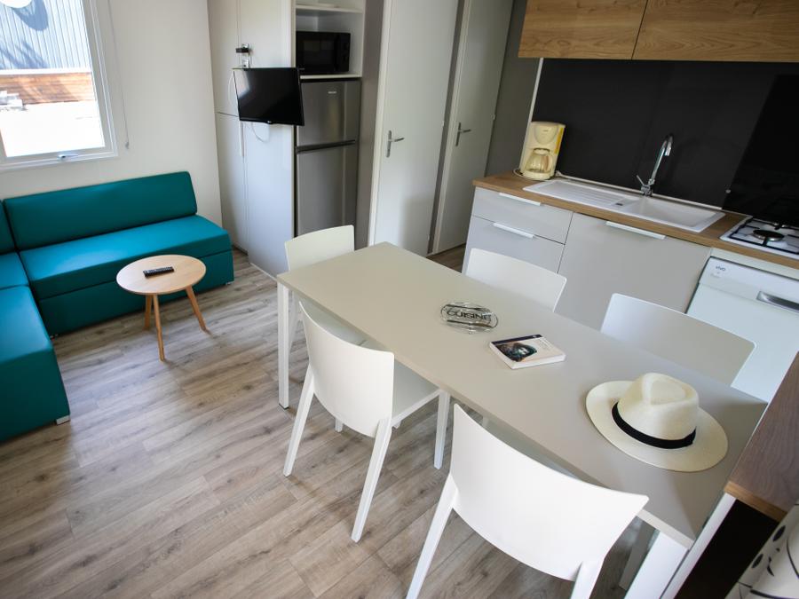 Mobilhome 6 personnes - 3 chambres MARMOTTE TV LV Terrasse semi-couverte 8