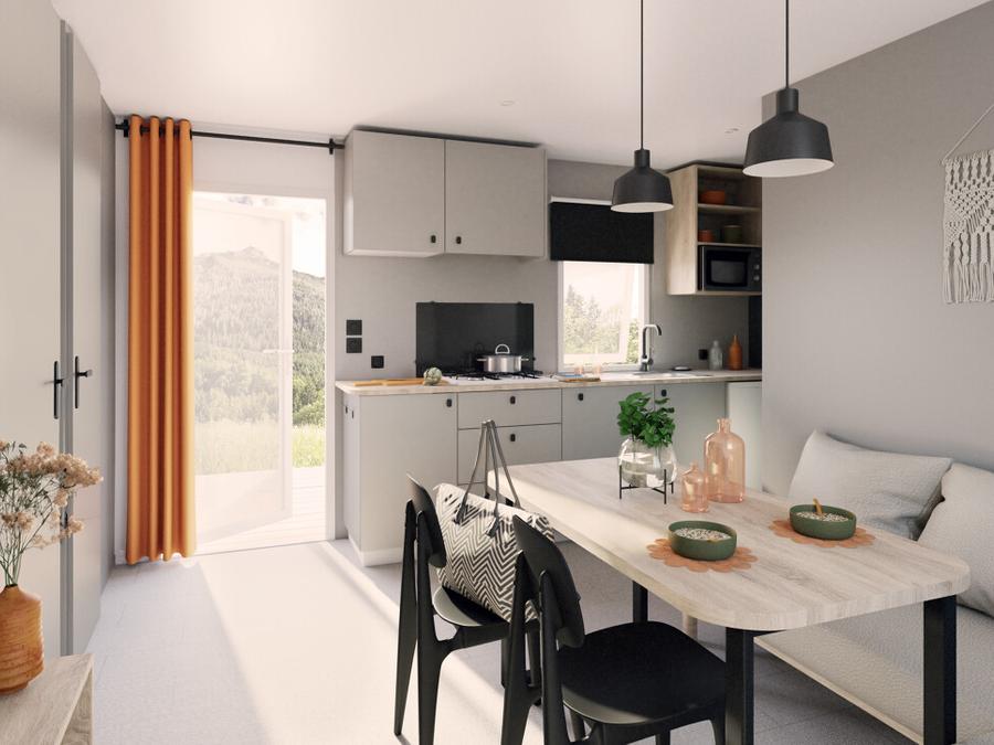 Mobilhome 5 personnes - Mobil-home TAILLON 2 chambres TV LV CLIMATISATION Terrasse semi-couverte 1