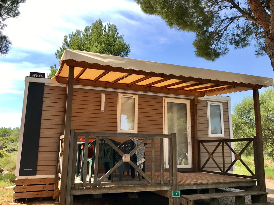 Mobilhome 4 personnes - Hawaii 21.70m², 2 chambres, climatisation+terrasse couverte 11m². Neuf 0