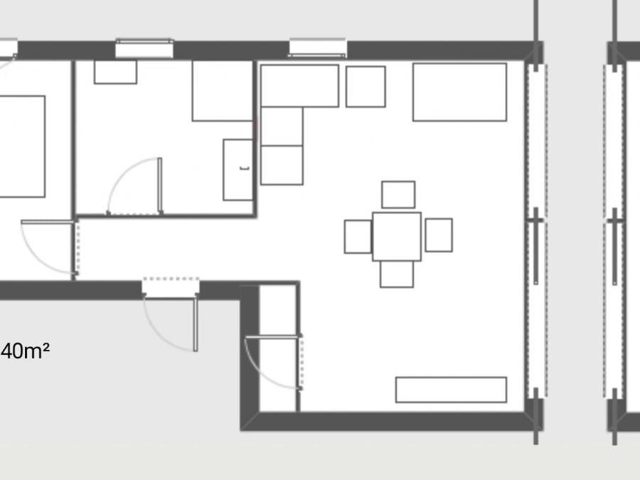 Appartement 4 personnes - Appartement 2 pièces 40m² - douche - TV - climatisation 4