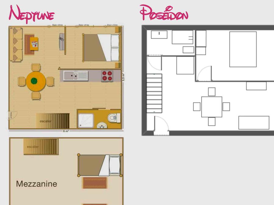 Appartement 4 personnes - Appartement 3 pièces Mezzanine 45m² - 2 chambres - Climatisation et TV - Vue mer et piscine 5