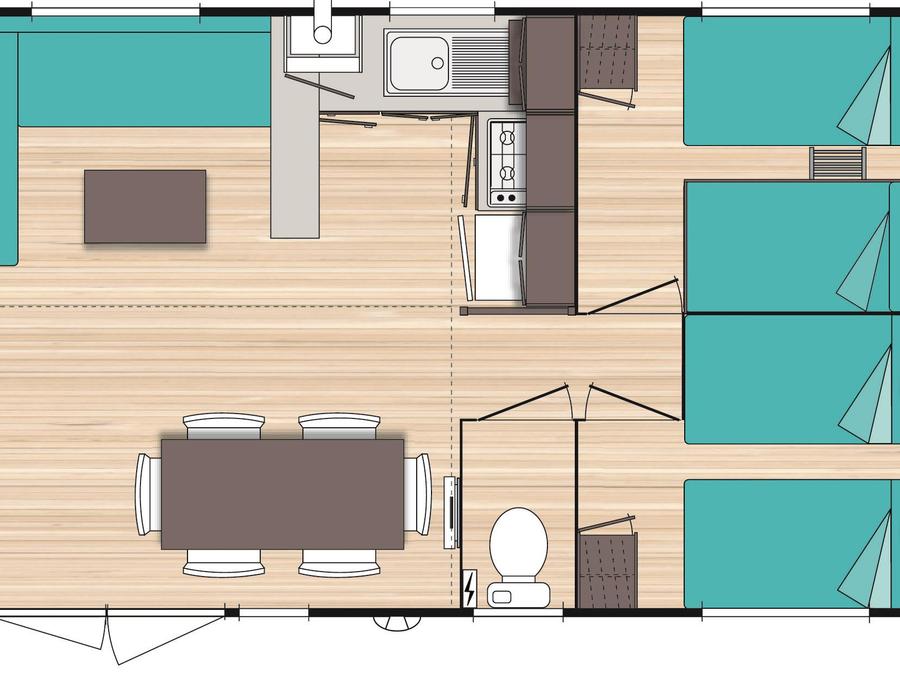 Mobilhome 6 personnes - confort n°15, n°19 et n°43 9
