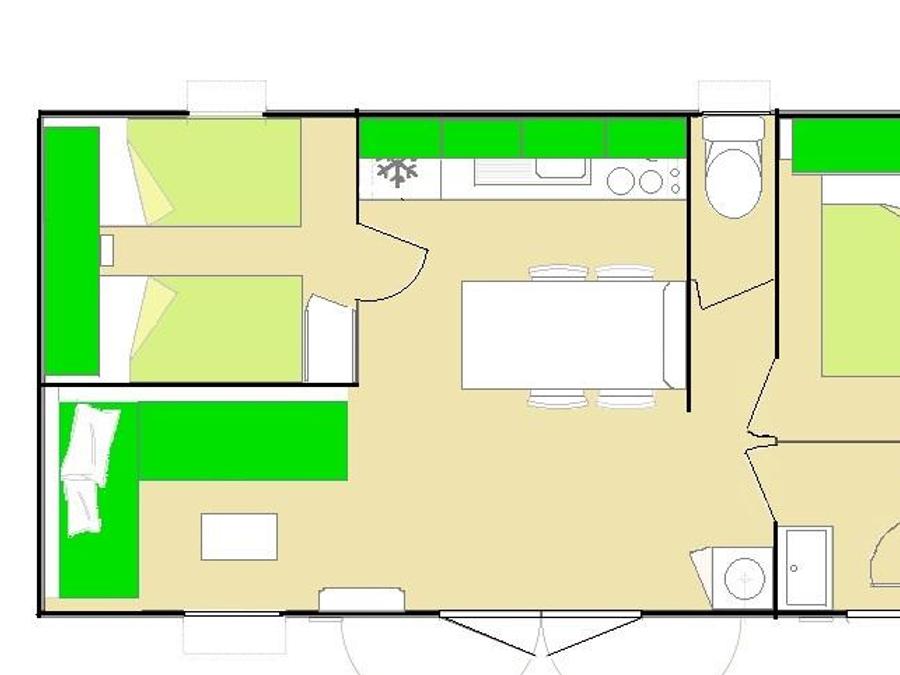 Mobilhome 4 personnes - cuisine îlo central n°44 3