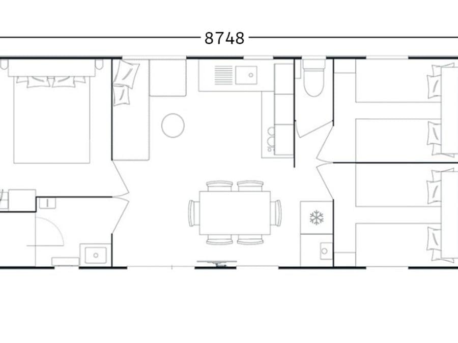 Mobilhome 6 personnes - Mobil CANNELLE climatisé 3 chambres (33m²) 1