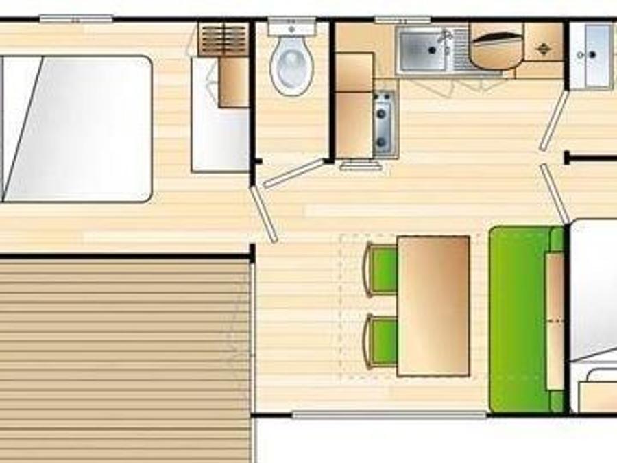 Mobilhome 6 personnes - MEDITERRANEE 2 Ch Clim et TV 6
