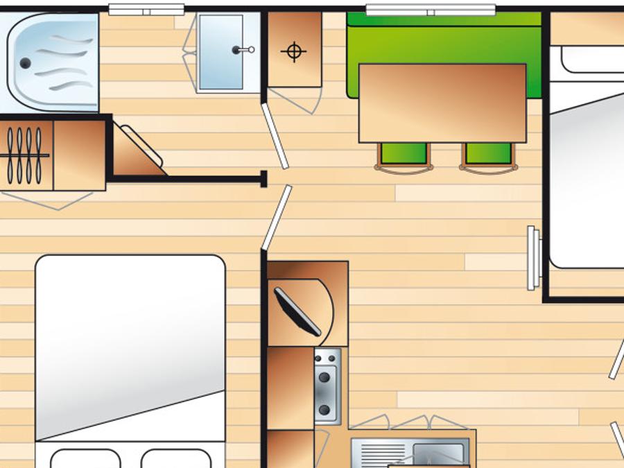 Mobilhome 4 personnes - LA GARIGUE 2 Ch Clim et TV 3