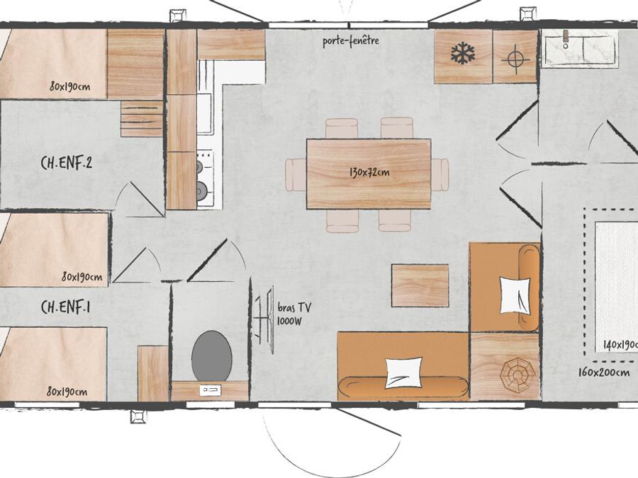 Mobilhome 6 personnes - Cottage Sérénité 8