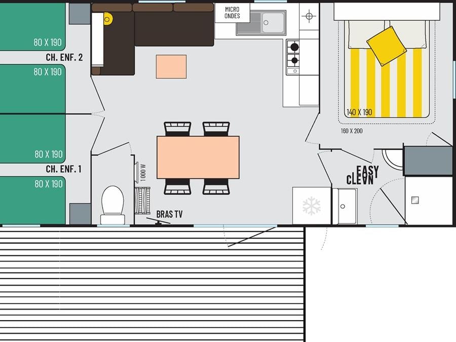 Mobilhome 6 personnes - 3 chambres 10