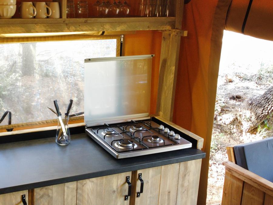 Tente en toile et en bois 5 personnes - Eco-Lodge SAVANE 3