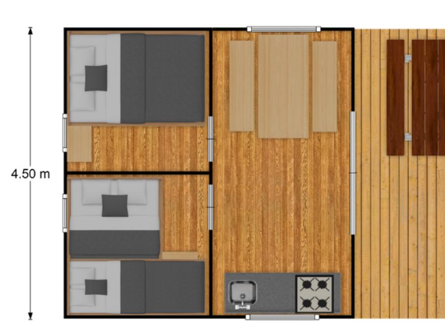 Tente en toile et en bois 5 personnes - Eco-Lodge SAVANE 7