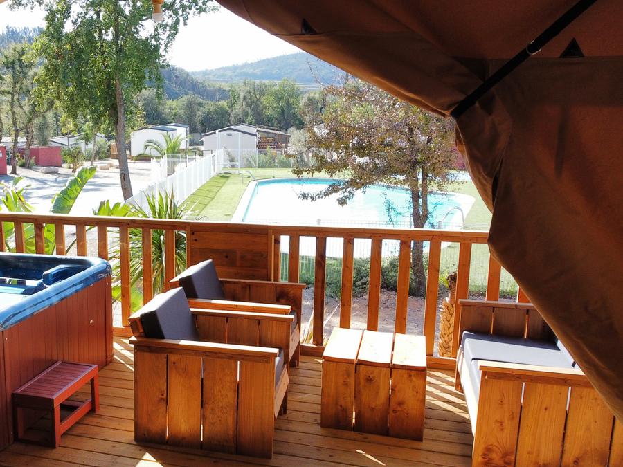 Tente en toile et en bois 6 personnes - Eco-Lodge WOODY 3 chambres 0