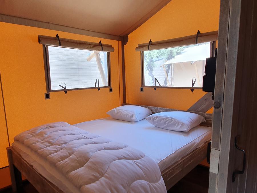 Tente en toile et en bois 6 personnes - Eco-Lodge WOODY 3 chambres 5