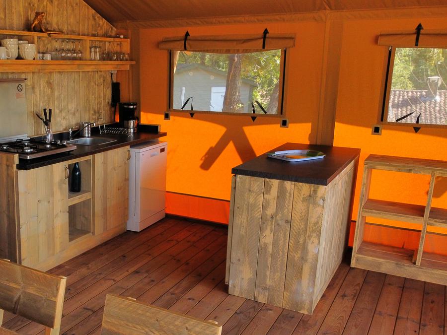 Tente en toile et en bois 6 personnes - Eco-Lodge WOODY 3 chambres 9