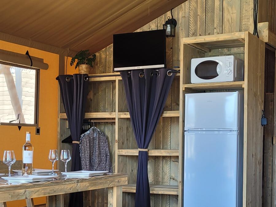 Tente en toile et en bois 6 personnes - Eco-Lodge WOODY 3 chambres 15