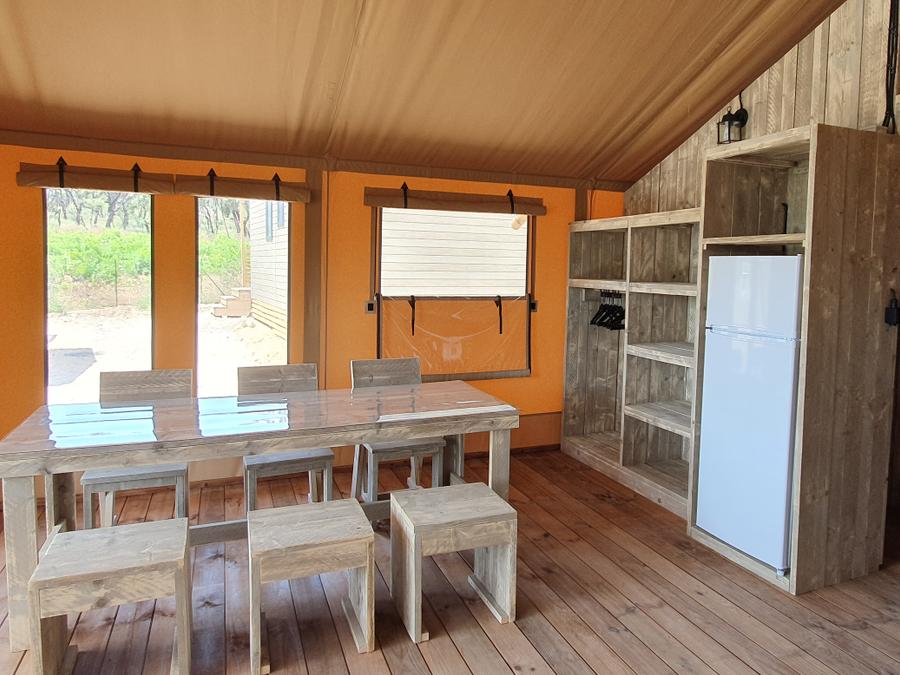 Tente en toile et en bois 6 personnes - Eco-Lodge WOODY 3 chambres 3
